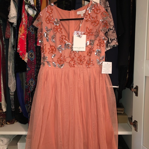 Maya Petite embellished mini skater dress - Picture 4 of 4